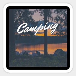 camping shirt Sticker